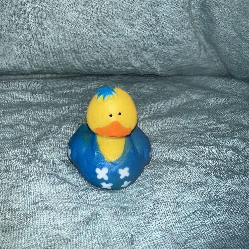 Blue Shirted Rubber Duck 2”, Bath Toy, Jeep